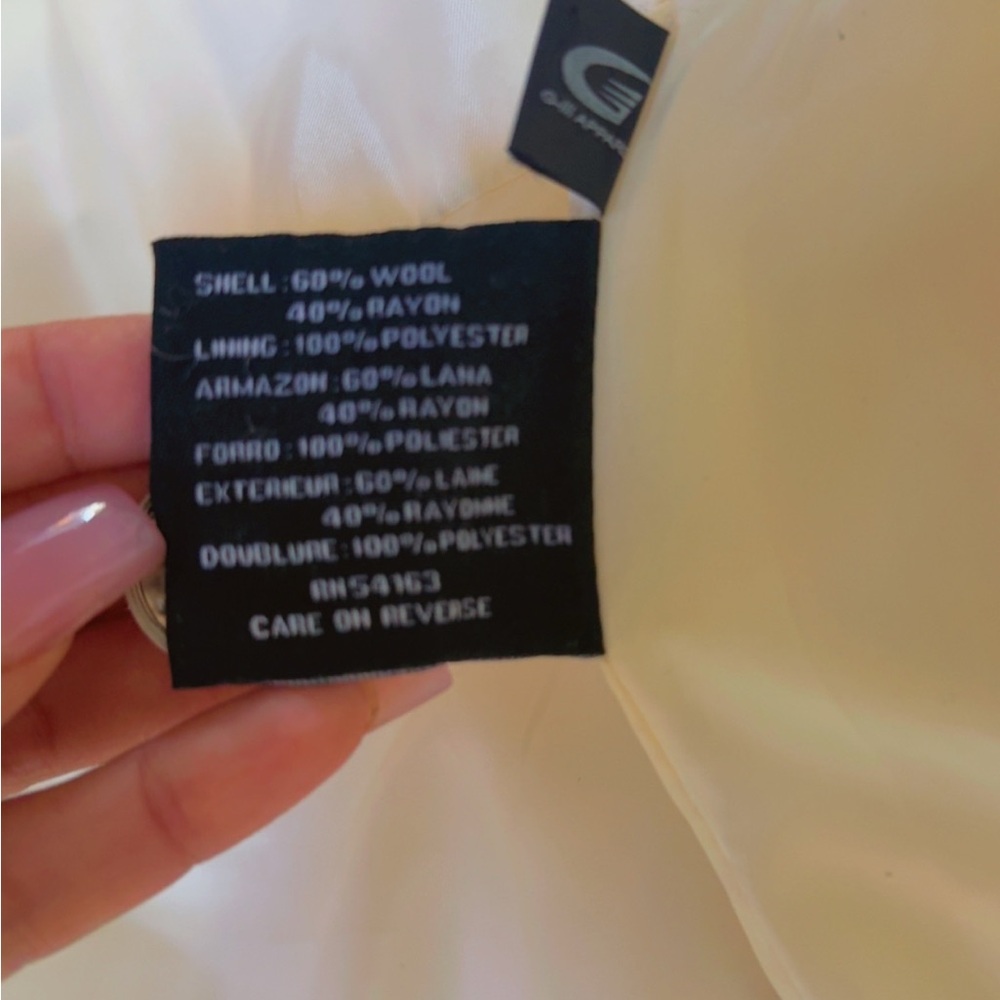 Nine West Cream Pea Coat Like NEW - Picture 5 of 9
